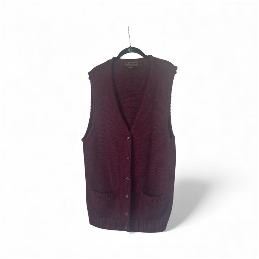 Eddie Bauer Vintage Burgundy Wool and cotton blend sweater vest